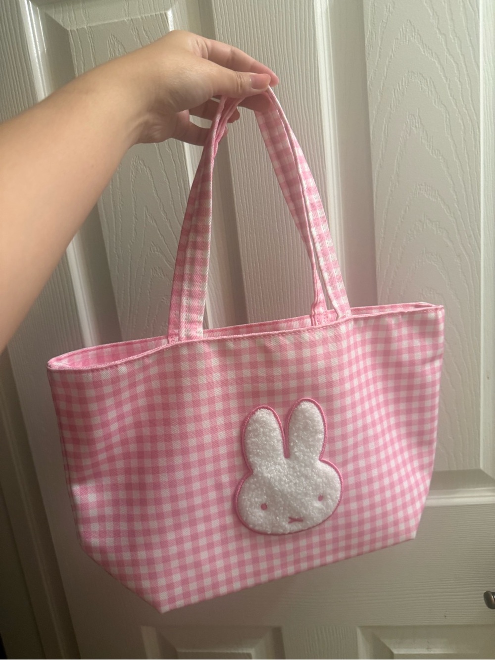 Pink Gingham Miffy Tote Bag